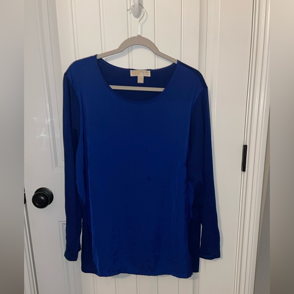Michael Kors Royal Blue Long Sleeve Blouse